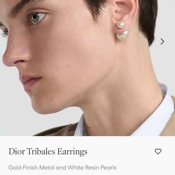 Dior Tribales Earrings Gold Finish Metal Pearl pouch and box Authentic Excellent - Picture 14 of 14